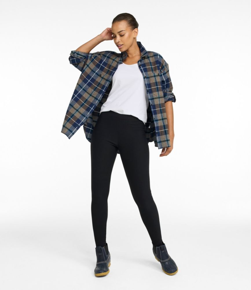 Women's Perfect Fit Pants, Fleece-Backed Leggings, Classic Navy, small image number 5