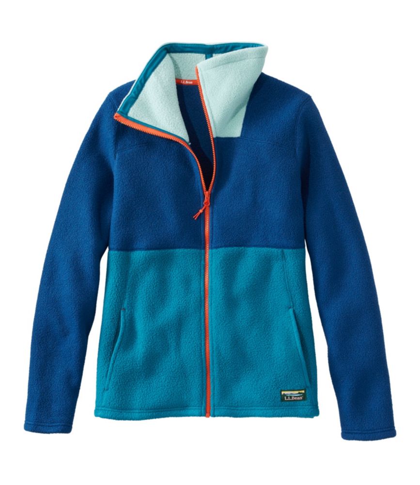 Women's Katahdin Fleece Full-Zip Jacket, Colorblock, Mallard Teal/Collegiate Blue, small image number 1