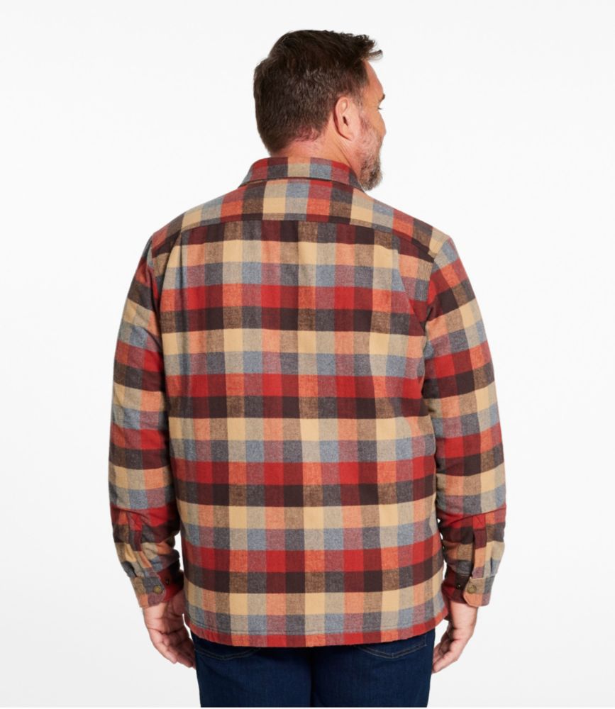 Men's PrimaLoft Lined Chamois Shirt Jac, Traditional Untucked Fit, Plaid, Apple Cinnamon, small image number 5