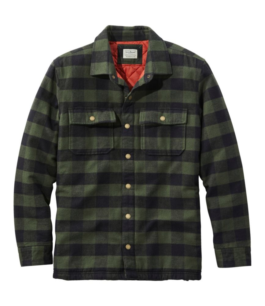 Men's PrimaLoft Lined Chamois Shirt Jac, Traditional Untucked Fit, Plaid