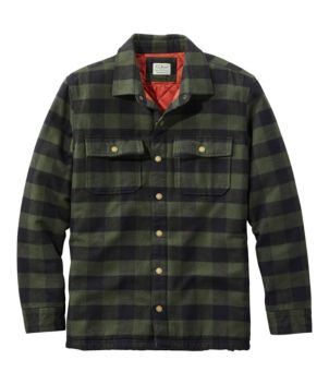 Men's PrimaLoft Lined Chamois Shirt Jac, Traditional Untucked Fit, Plaid