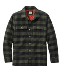 L.L.Bean Signature Chamois Plaid Men's Clothing Darkest Brown : MD