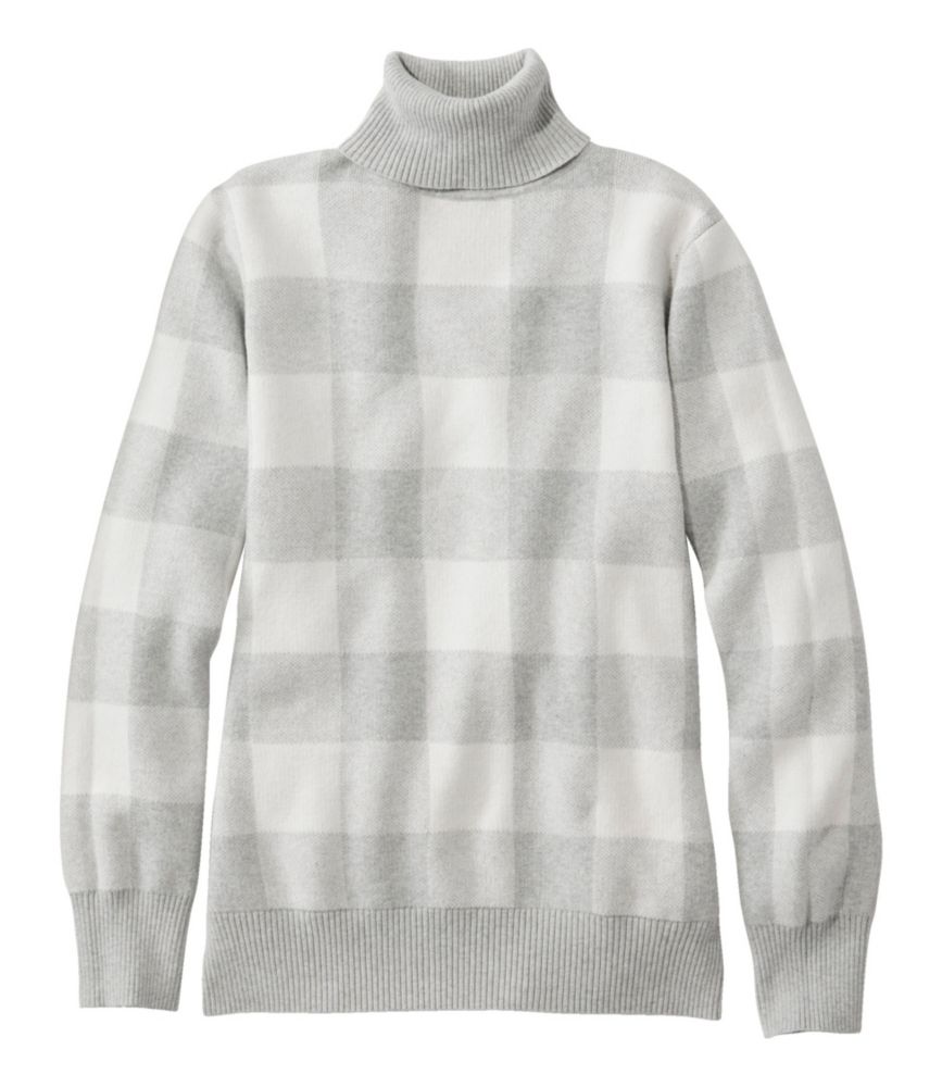 Women's Cotton/Cashmere Sweater, Turtleneck Jacquard, , small image number 3