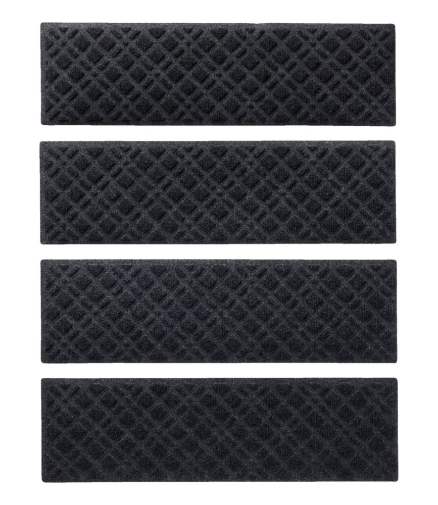 Heavyweight Waterhog Mat, Stair Treads, Set of Four, Plaid, Graphite, small image number 1