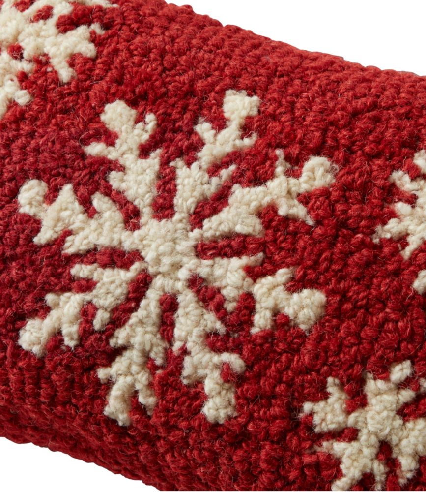 Wool Hooked Throw Pillow, Snowflake, 8" x 12"