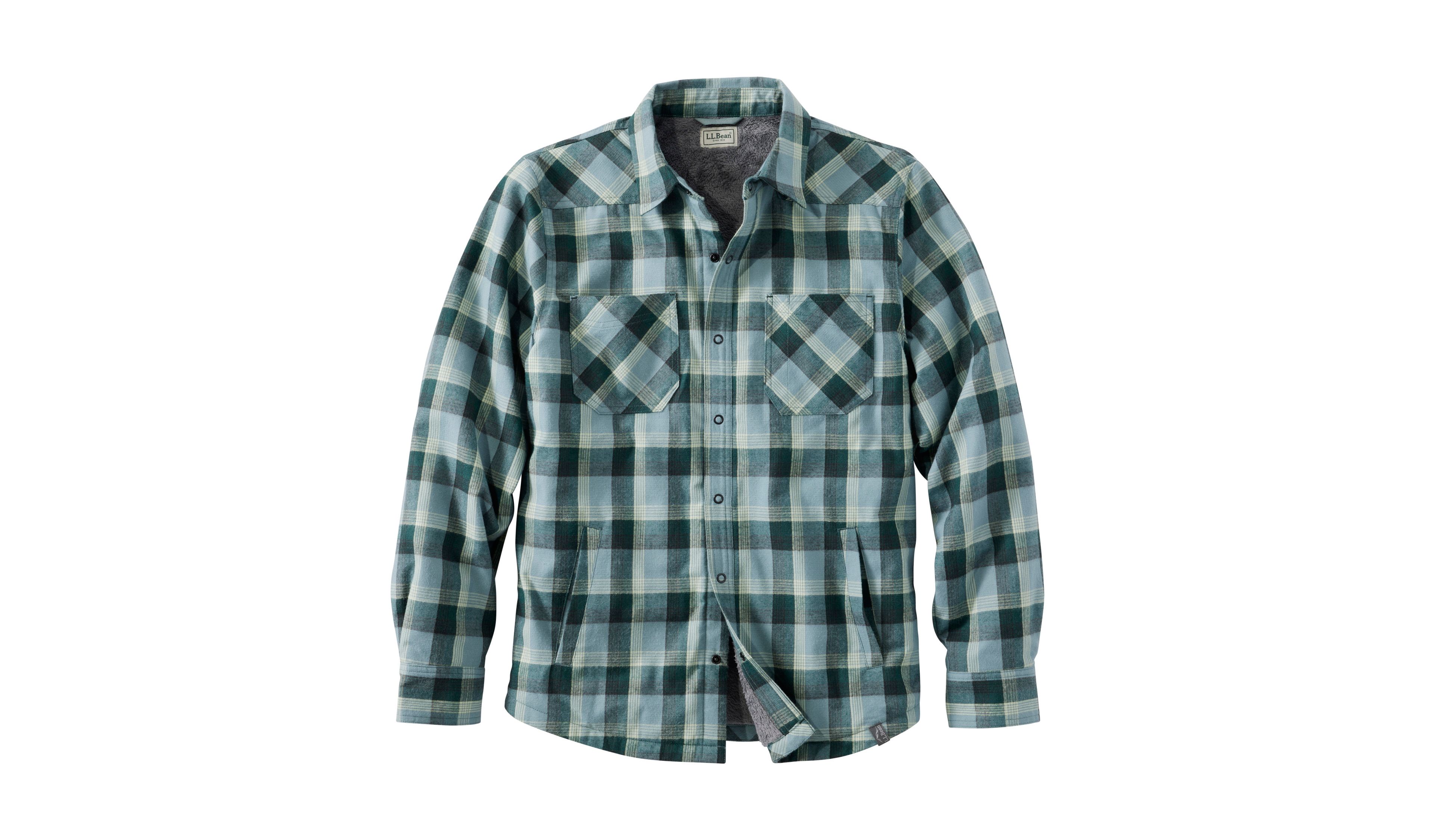 Men's Katahdin Performance Flannel Shirt-Jacket, Hi-Pile Fleece-Lined Plaid