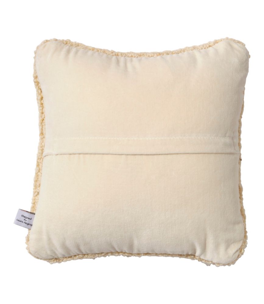 Wool Hooked Throw Pillow, Black Dog, 14" x 14"