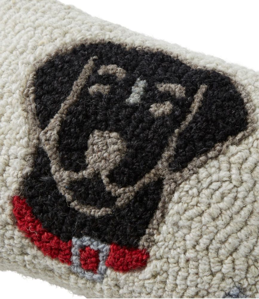 Wool Hooked Throw Pillow, Black Lab, 8" x 12" Throw Pillows at L.L.Bean