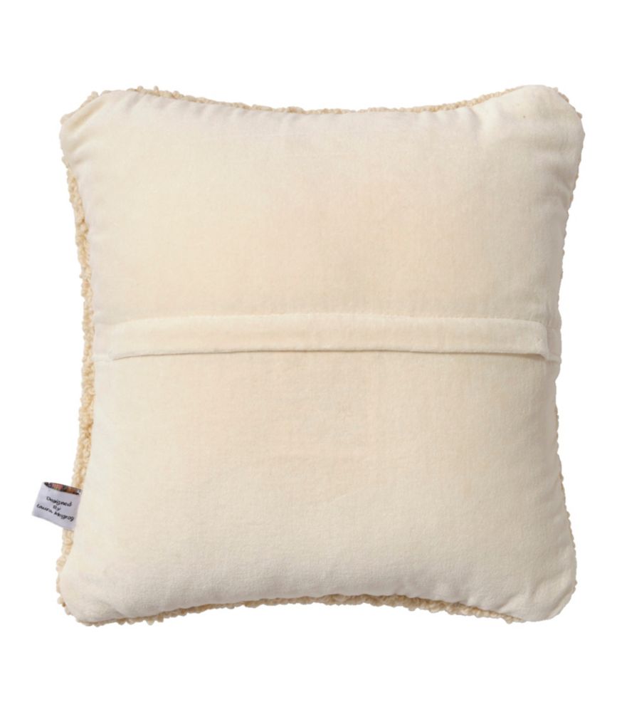 Wool Hooked Throw Pillow, Yellow Dog, 14" x 14"