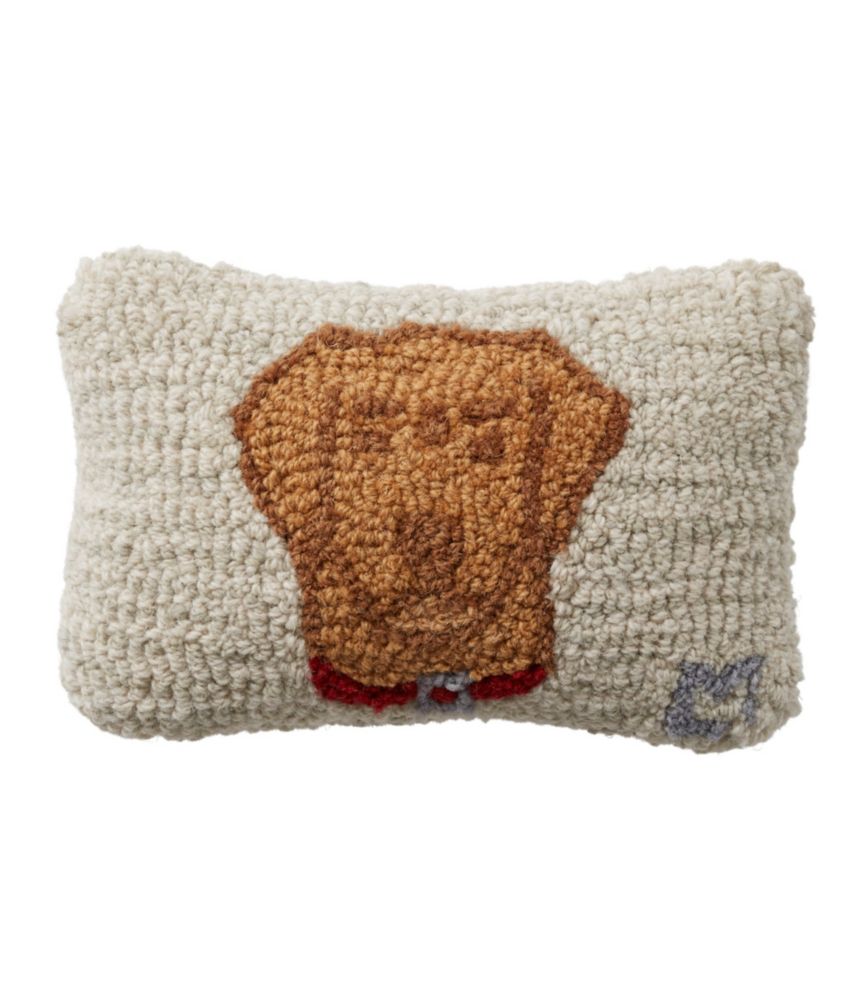 Wool Hooked Throw Pillow, Two Labs, 14 x 20