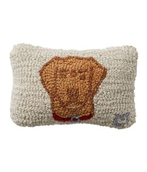 Wool Hooked Throw Pillow, Yellow Lab, 8" x 12"