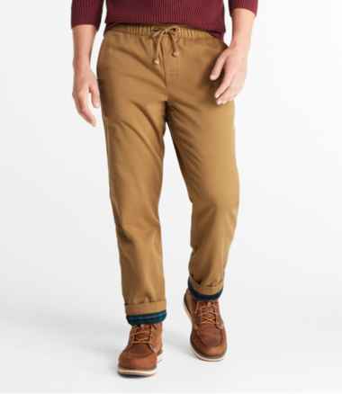 Men's Comfort Stretch Dock Pants, Standard Fit, Flannel-Lined