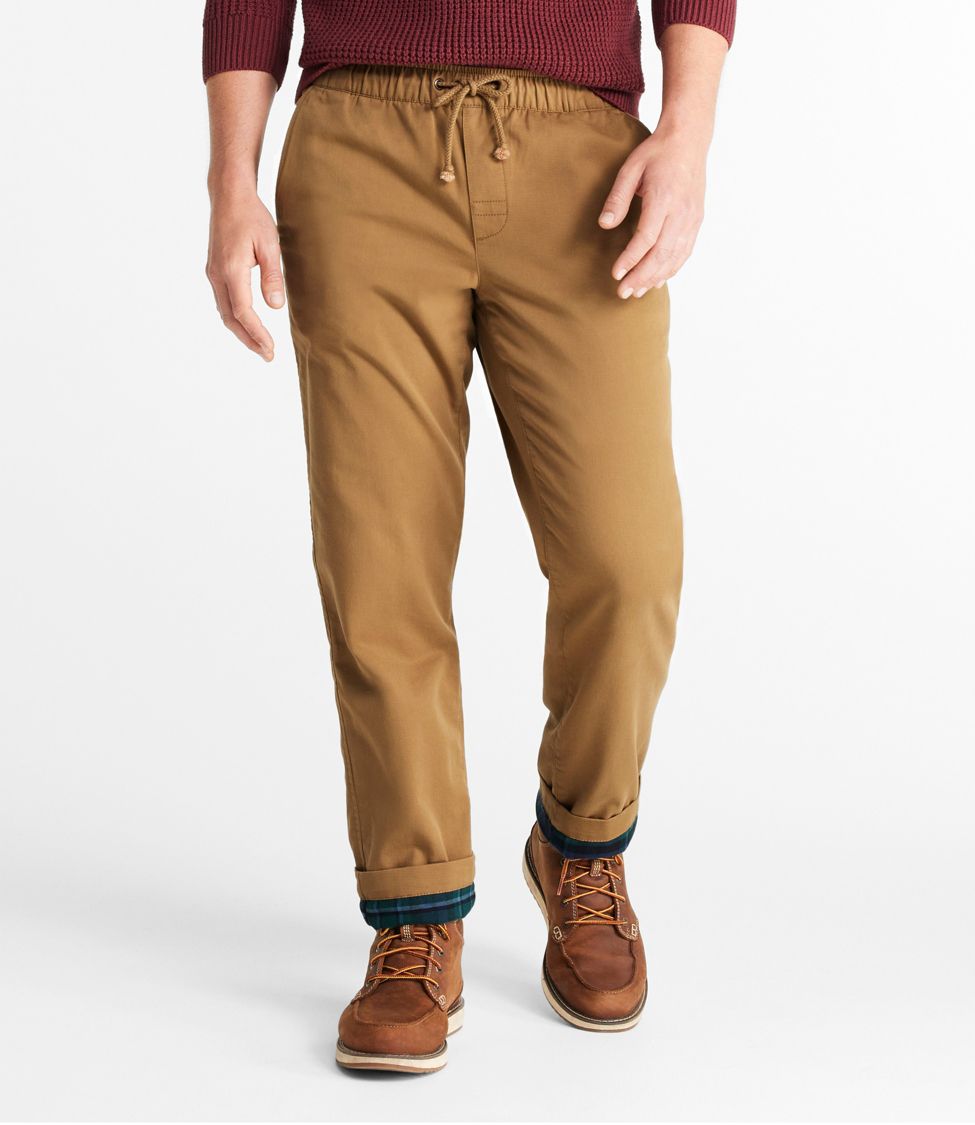 Men's Comfort Stretch Dock Pants, Standard Fit, Straight Leg, Flannel-Lined  at L.L. Bean