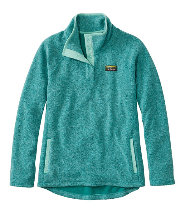 Tumbled Sherpa Fleece Pullover, Warm Teal, largeimage number 0