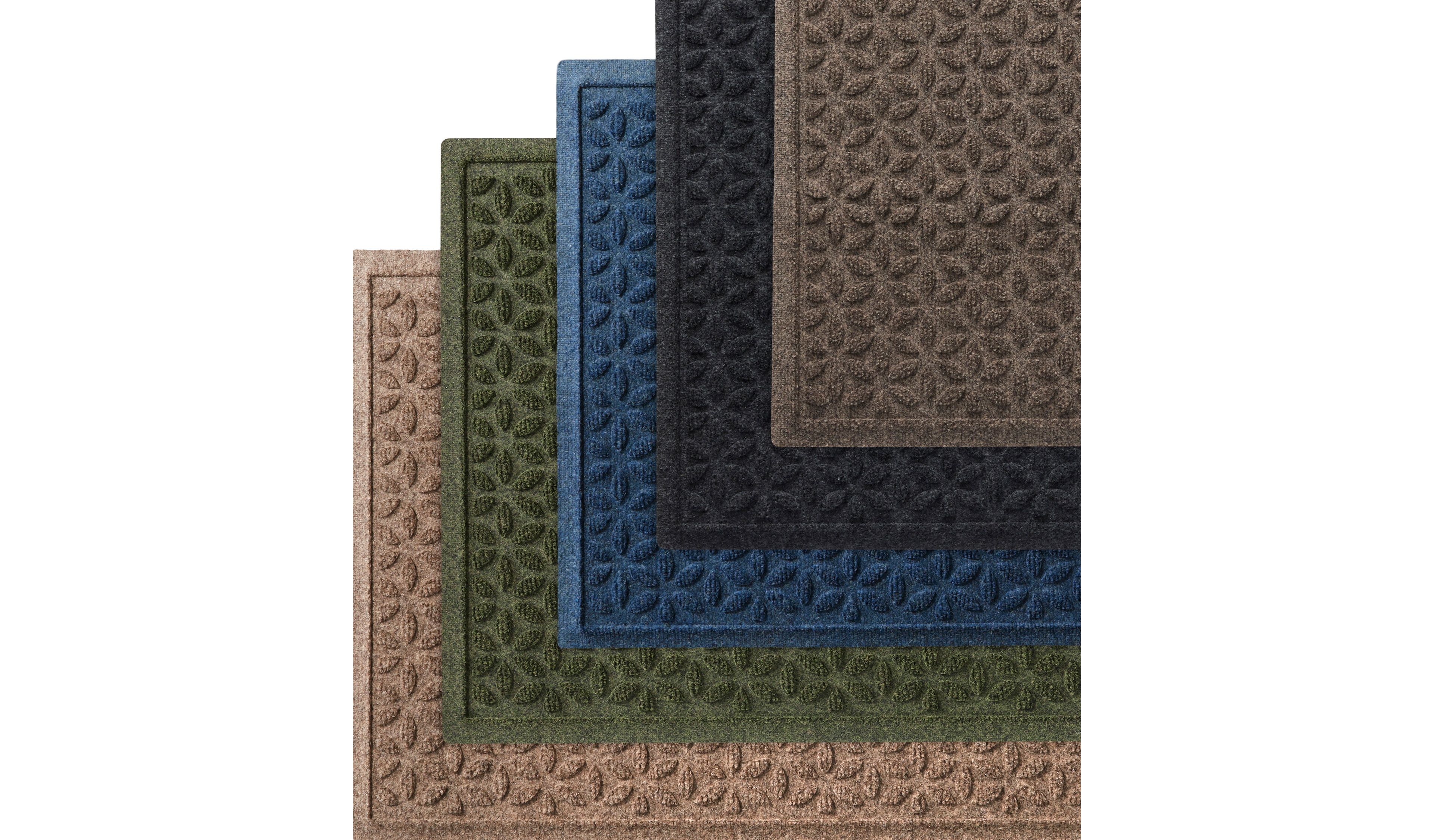 Heavyweight Recycled Waterhog Doormat, Blooming Circles, Personalized