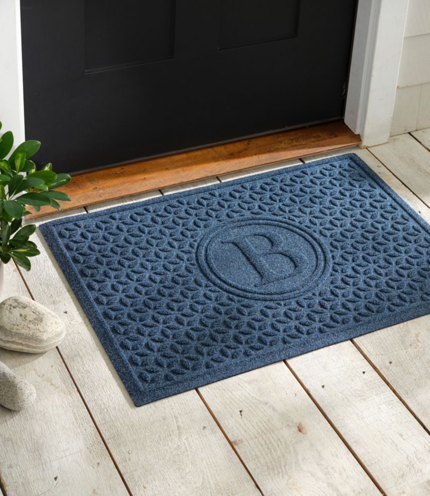 Heavyweight Recycled Waterhog Doormat, Blooming Circles, Personalized, Moonlight Blue, small image number 5
