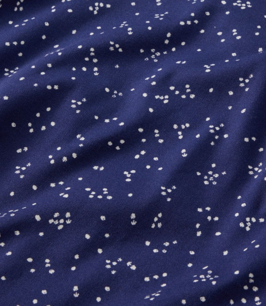 Women's Pima Cotton Tee, Long-Sleeve Crewneck Print, Dark Twilight Blue Scatter Dot, small image number 4