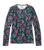 Women's Pima Cotton Tee, Long-Sleeve Crewneck Print