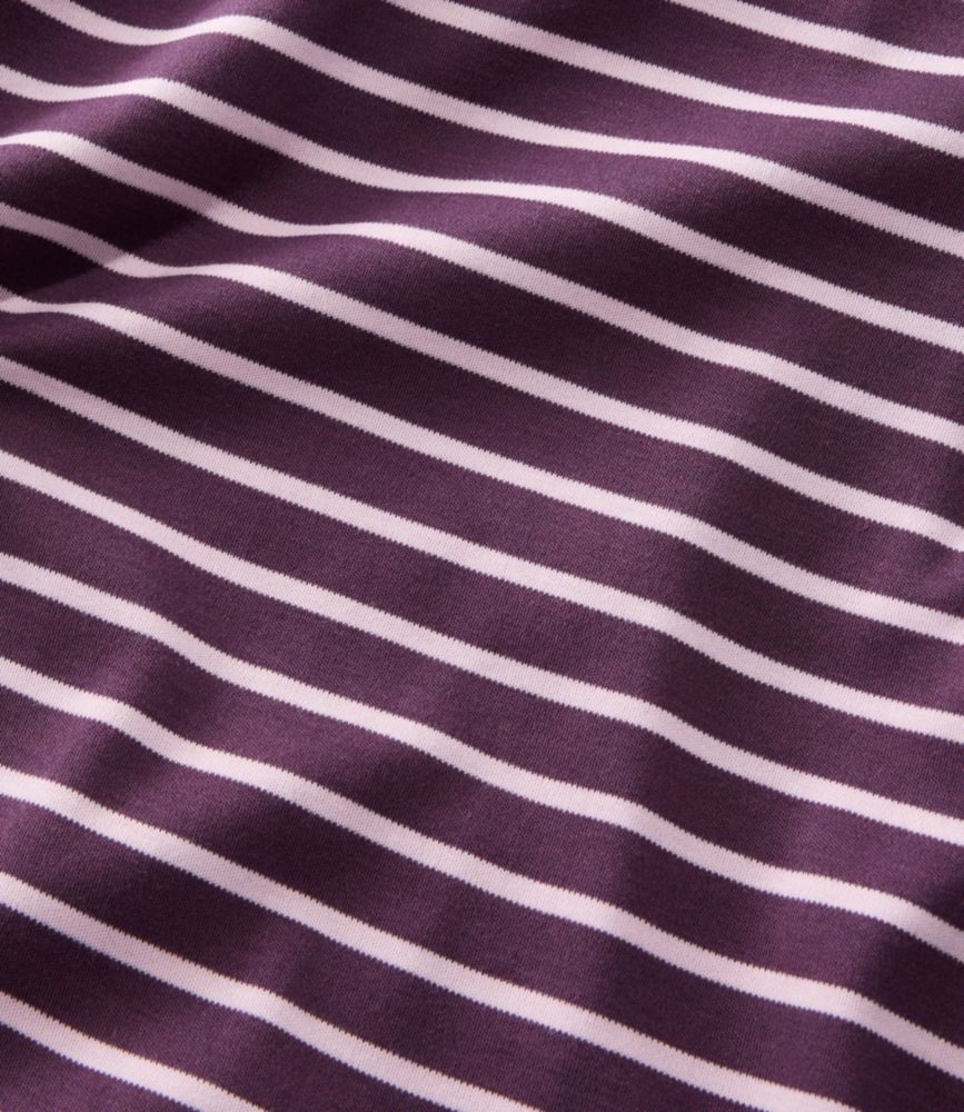 Women's Pima Turtleneck, Long-Sleeve Stripe, Cream/Shadow Green, small image number 4