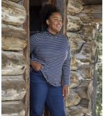 Women's Pima Turtleneck, Long-Sleeve Stripe