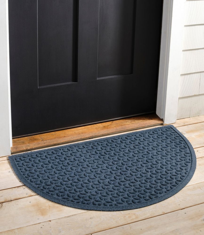 Heavyweight Recycled Waterhog Doormat, Half Round, Blooming Circles