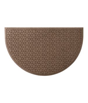 Heavyweight Recycled Waterhog Doormat, Half Round, Blooming Circles, New