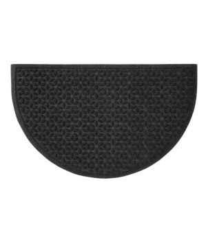 Heavyweight Recycled Waterhog Doormat, Half Round, Blooming Circles, New