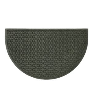 Heavyweight Recycled Waterhog Doormat, Half Round, Blooming Circles, New