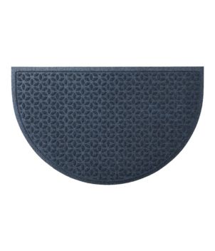 Heavyweight Recycled Waterhog Doormat, Half Round, Blooming Circles, New
