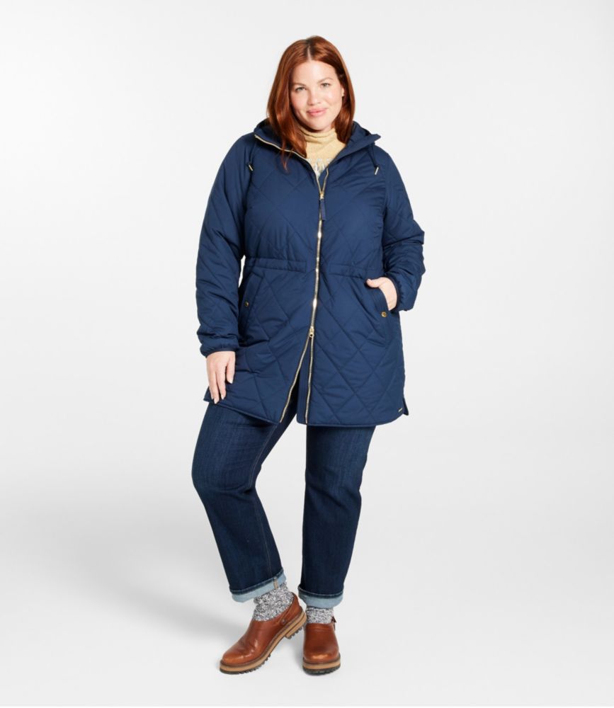 Women's Bean's Cozy Quilted Coat, Darkest Gray, small image number 4