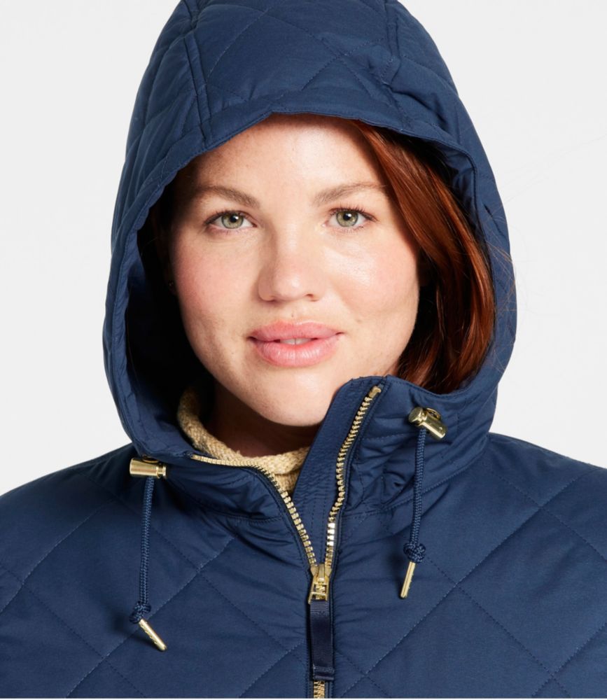 Women's Bean's Cozy Quilted Coat, Darkest Gray, small image number 6