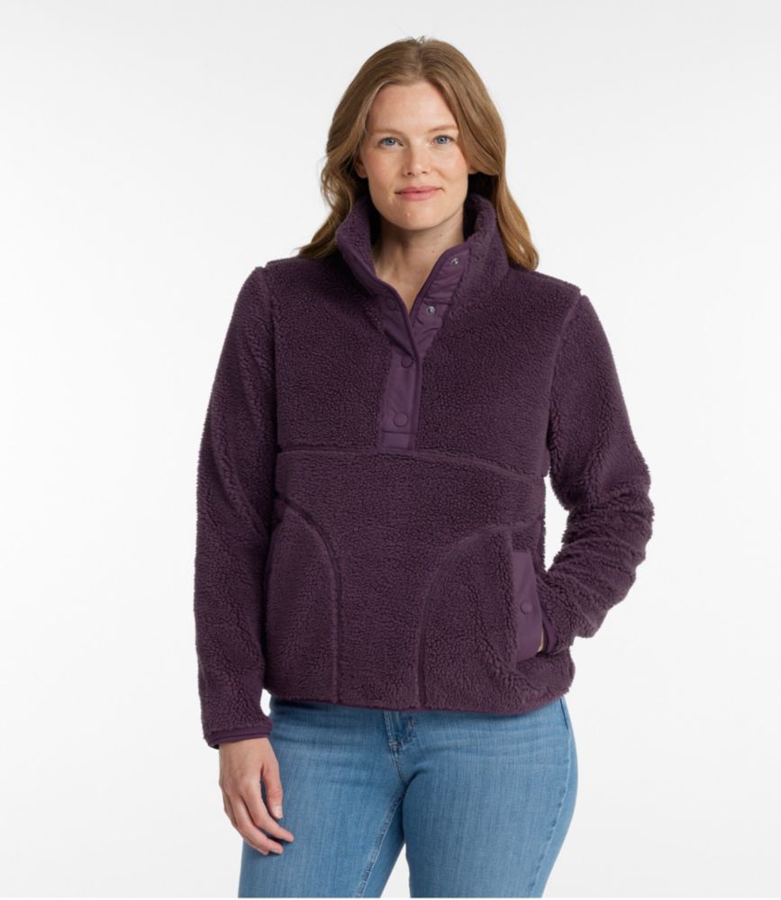 Women's Bean's Sherpa Fleece Pullover, Antique Gold, small image number 2