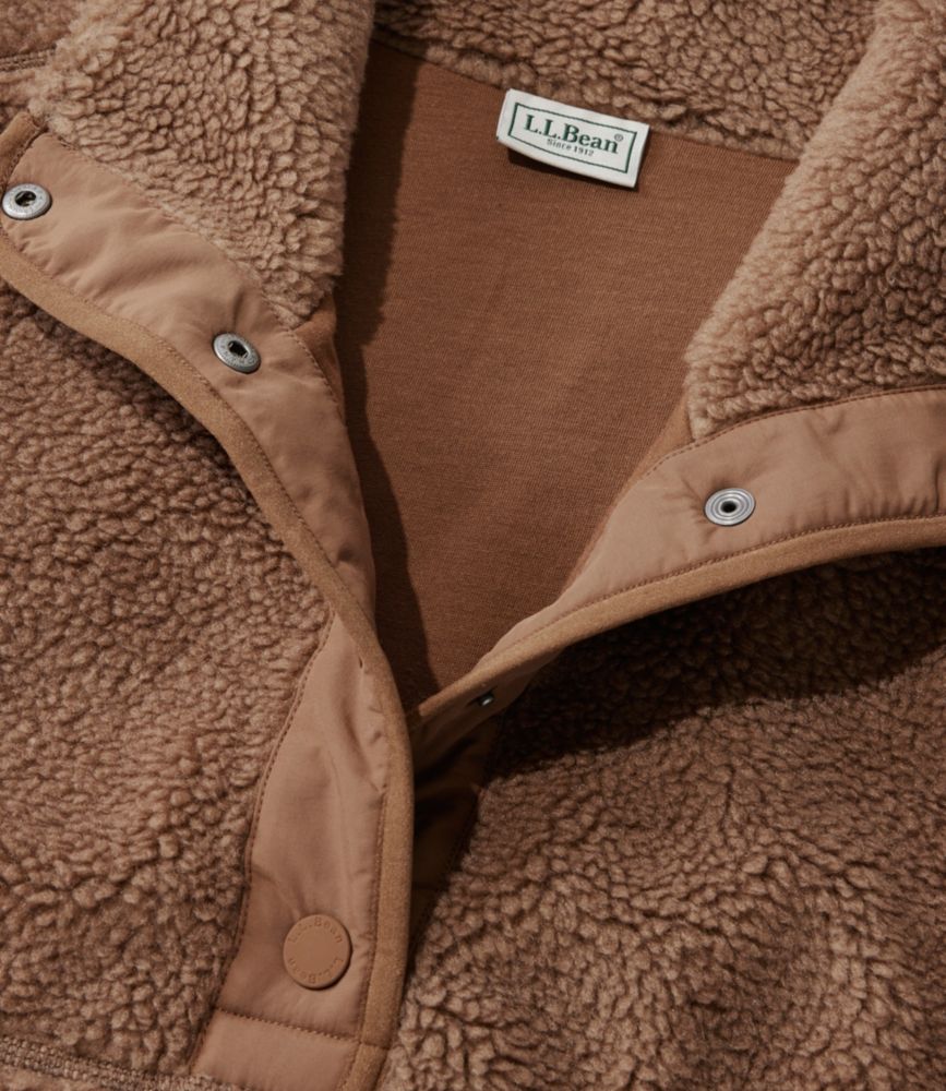 Women's Bean's Sherpa Fleece Pullover, Eggplant, small image number 6