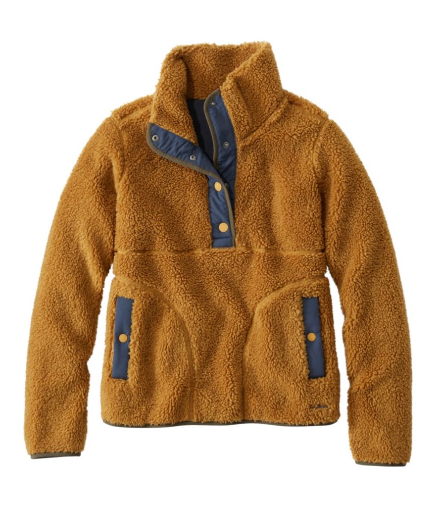 Women's Bean's Sherpa Fleece Pullover, Antique Gold, small image number 1