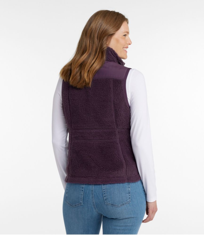 Women's Bean's Sherpa Fleece Vest, Eggplant, small image number 3