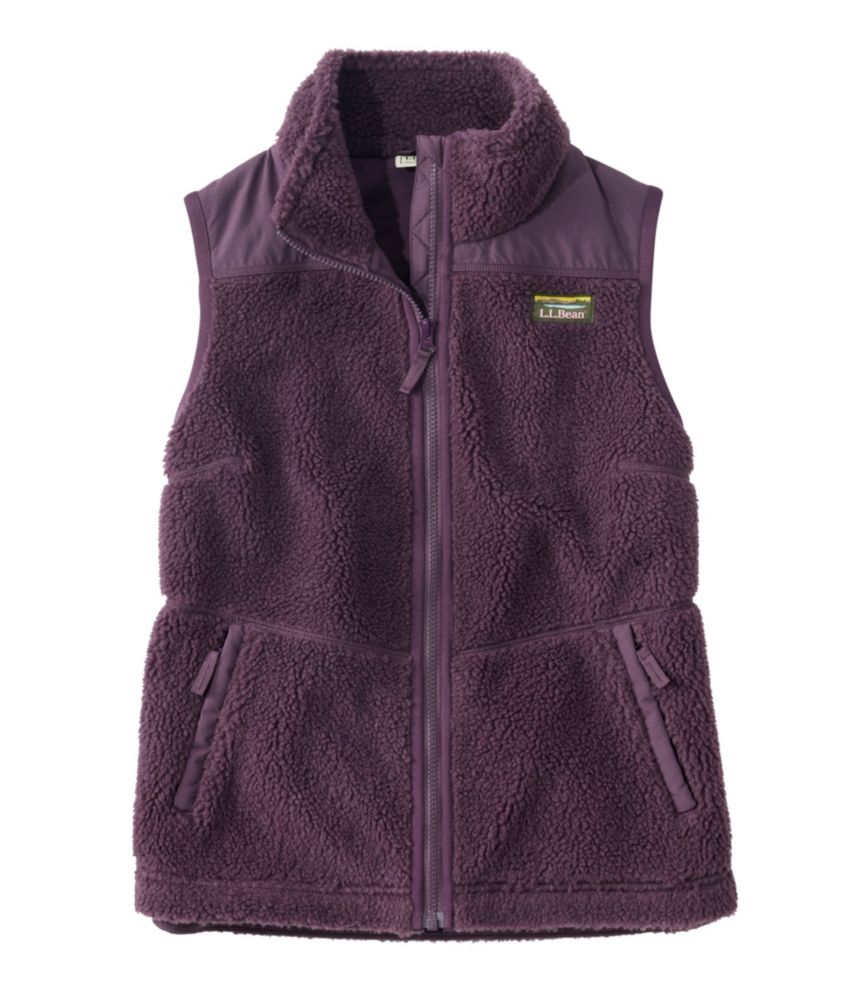 Women's Bean's Sherpa Fleece Vest, Eggplant, small image number 1