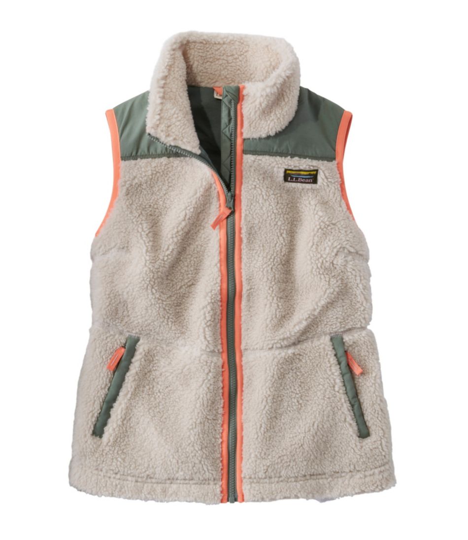 L.L.Bean Bean's Sherpa Fleece Vest Women's Clothing Soapstone : Xxs