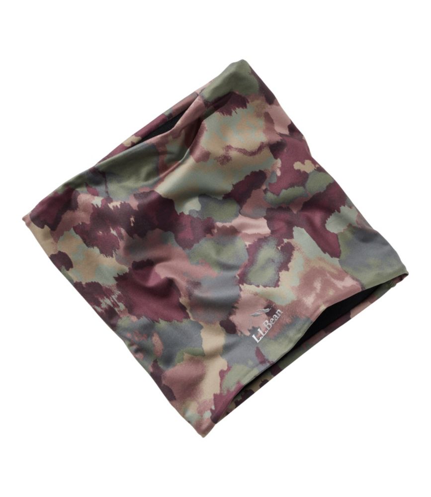 Adults' L.L.Bean Performance Neck Gaiter, Fleece-Lined Print, Mauve Taupe Blurred Camo, small image number 1