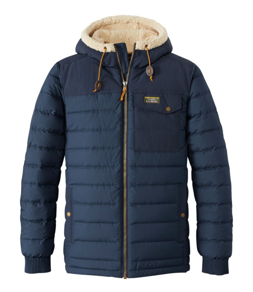 Men's Mountain Classic Down Hooded Jacket, Sherpa-Lined