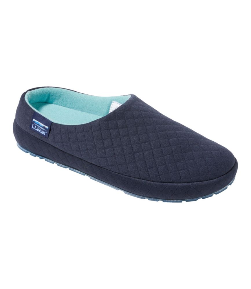 Women's Quilted Slipper Scuffs, Classic Navy, small image number 6