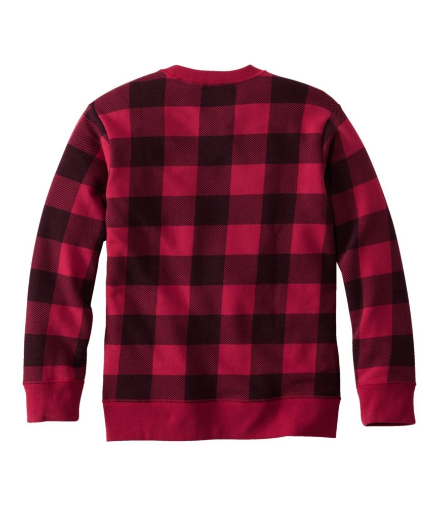 Kids' L.L.Bean x Peanuts Crew Sweatshirt, Deep Red Buffalo, small image number 4