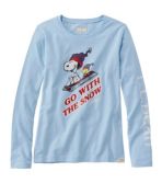 L.L.Bean x Peanuts Women's Long-Sleeve T-Shirt, Go With The Snow