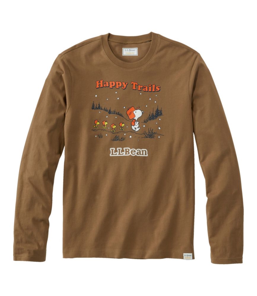 L.L.Bean x Peanuts Men's LongSleeve TShirt, Happy Trails TShirts at L.L.Bean