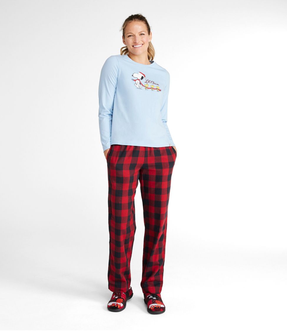 Women s L.L.Bean x Peanuts Camp Pajama Set Snoopy at L.L. Bean