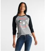 L.L.Bean x Peanuts Women's Raglan Long-Sleeve T-Shirt, Winter Funderland