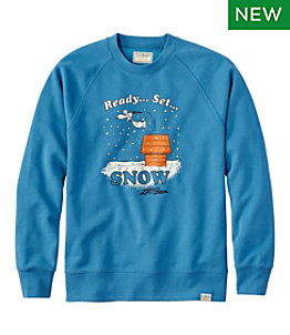 L.L.Bean x Peanuts Adults' Sweatshirt, Crewneck, Ready Set Snow