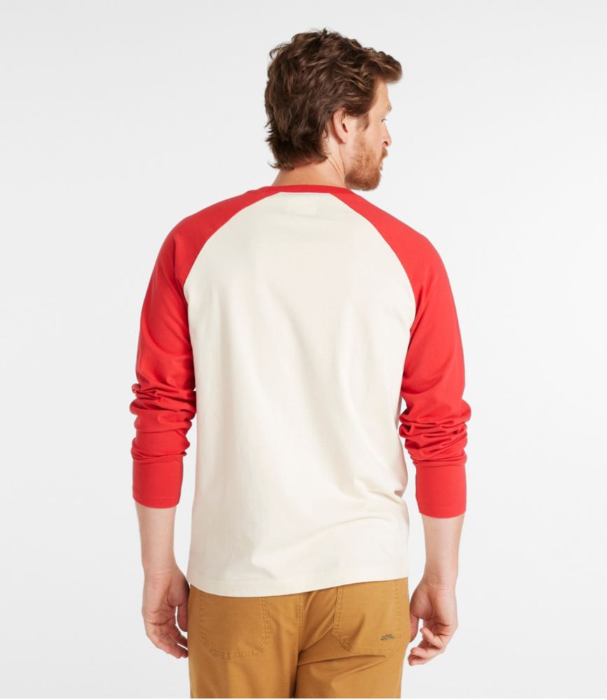 L.L.Bean x Peanuts Men's Raglan LongSleeve TShirt, Happy Camper