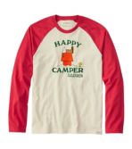 L.L.Bean x Peanuts Men's Raglan Long-Sleeve T-Shirt, Happy Camper