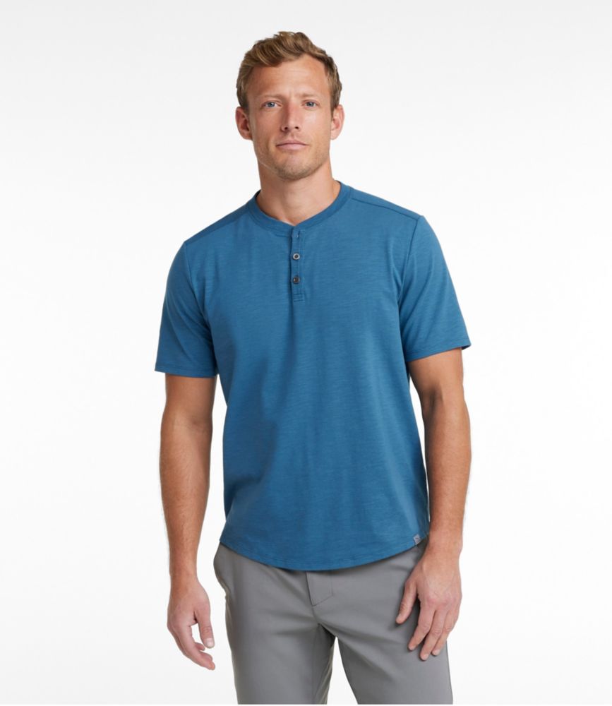 Men's Explorer Slub Tee, Short-Sleeve Henley, Dusty Olive, small image number 2