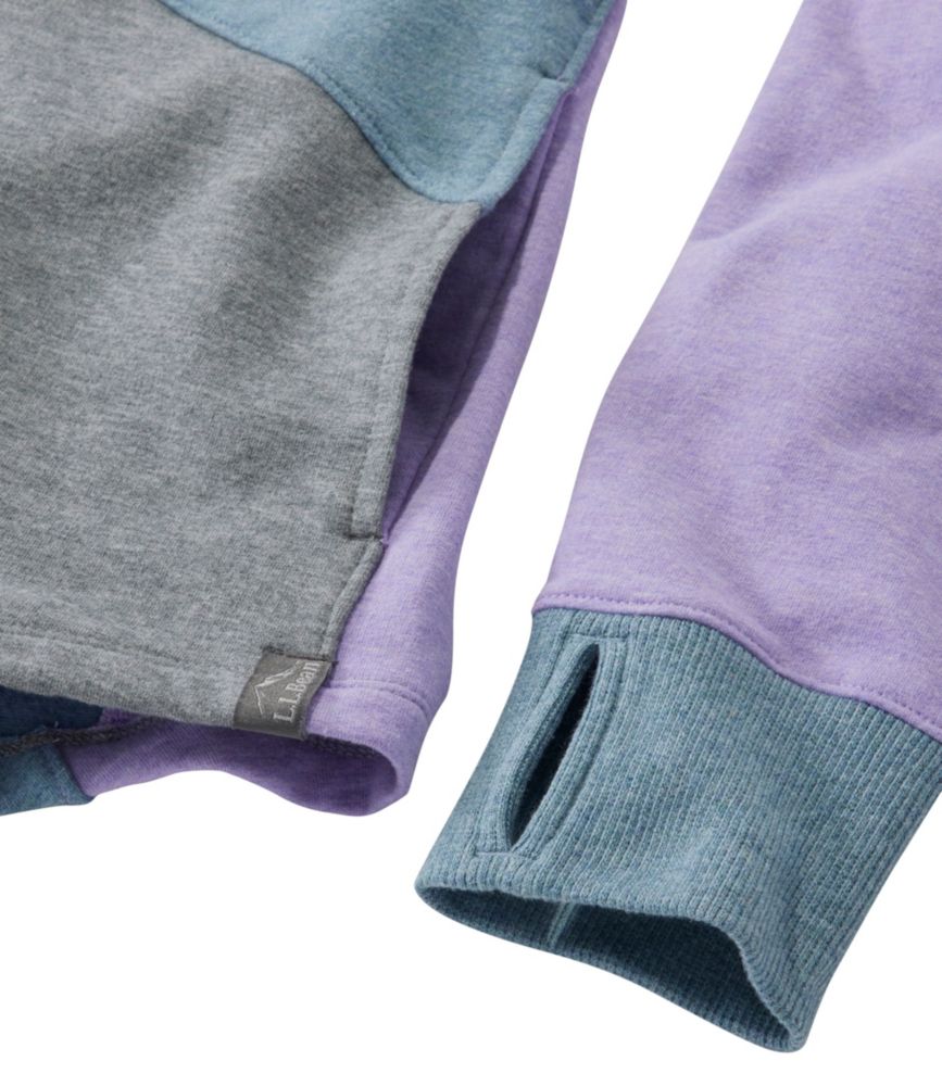 Women's L.L.Bean Cozy Mixed-Knit Pullover, Colorblock, French Lilac Heather/Light Gray Heather, small image number 5